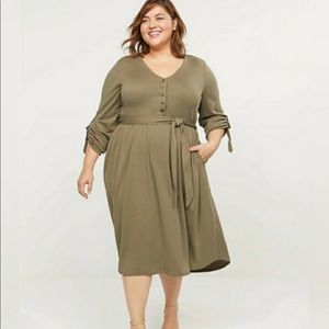 Lane Bryant Buttoned Front Dress with Belt
